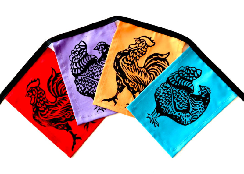 Hen and Rooster Flags
