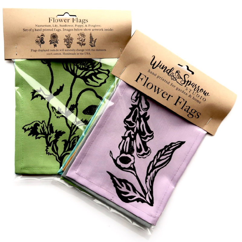 Flower Flags (muted tones) in packaging, showing front and back