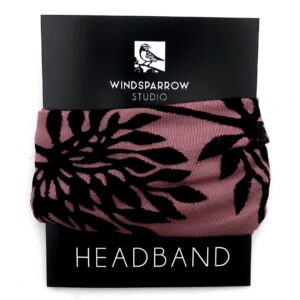 Allium headband (black ink) Rose Spice Pink
