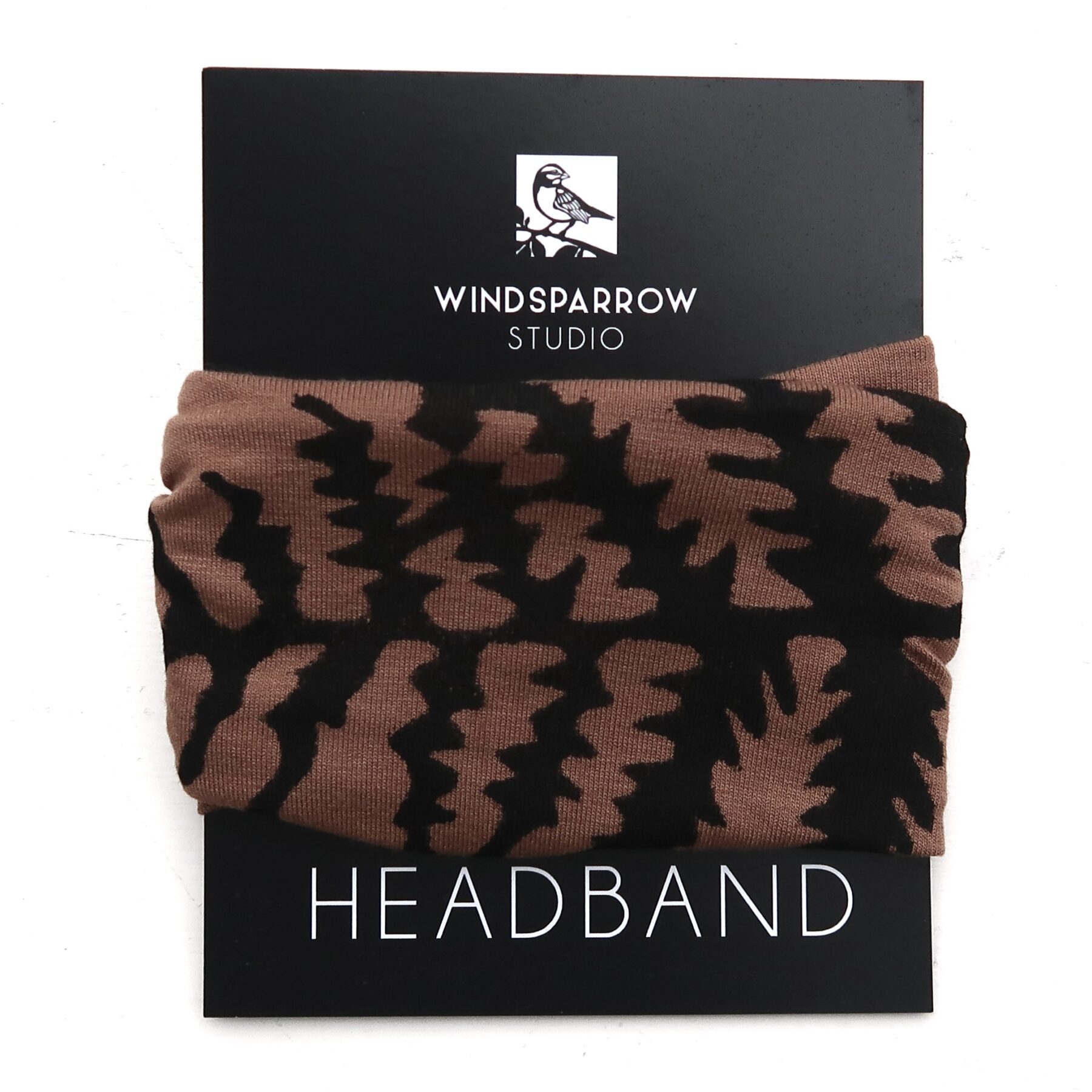 Fern headband (black ink) Latte Brown