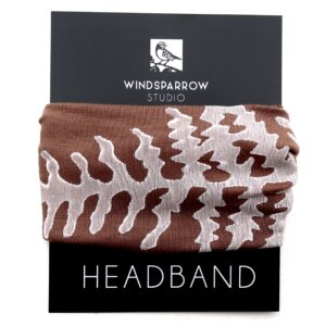 Fern headband (white ink) Latte brown