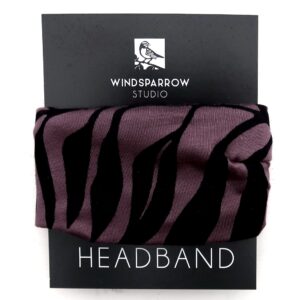 Frond headband (black ink) Dusty Plum Light Purple