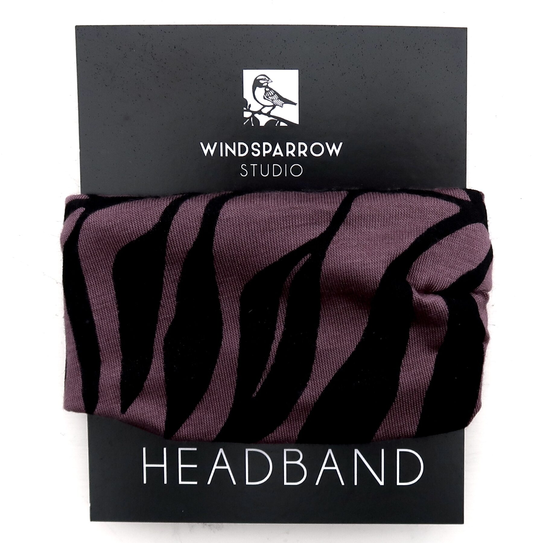 Frond headband (black ink) Dusty Plum Light Purple