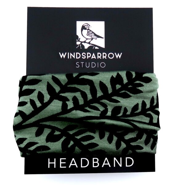 Leafy Branch headband (black ink)