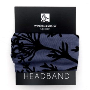 Parsley headband (black ink) Denim Blue