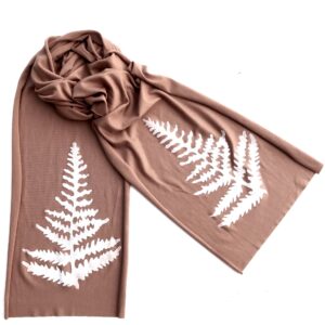 Fern skinny scarf (white ink)