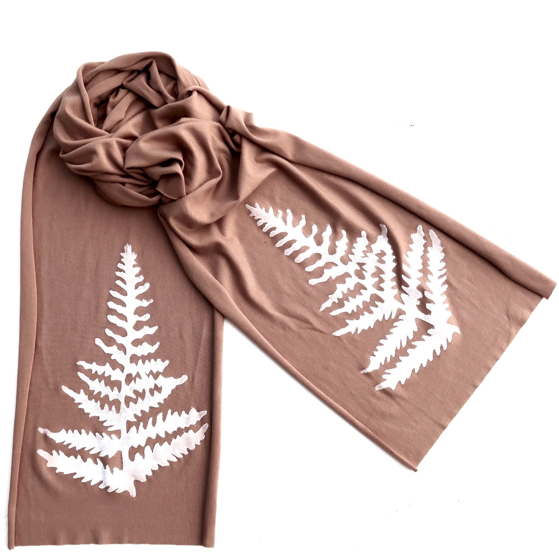 Fern skinny scarf (white ink)