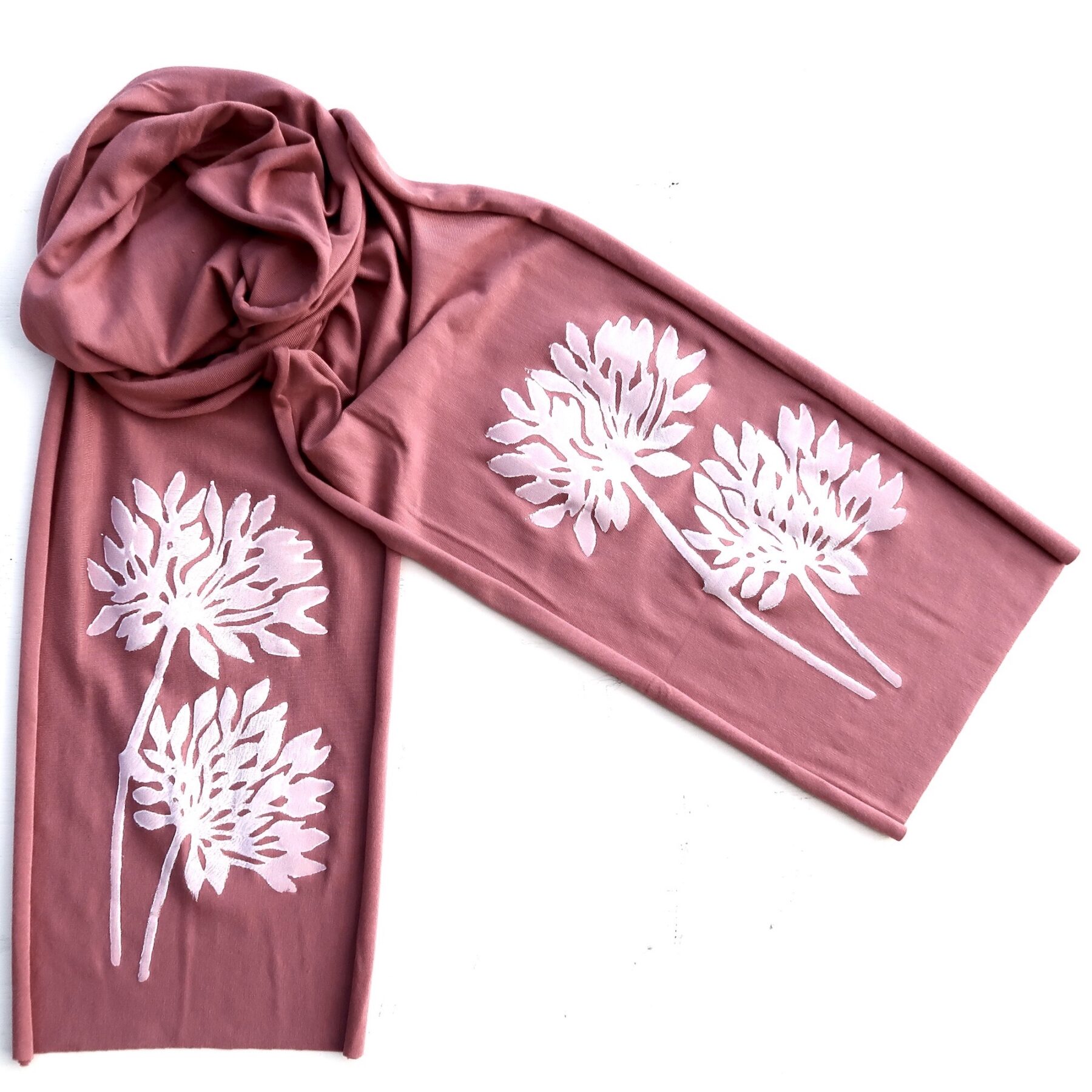 Allium skinny scarf (white ink)