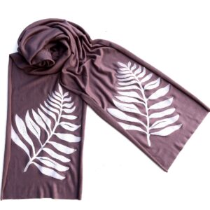 Frond skinny scarf (white ink)