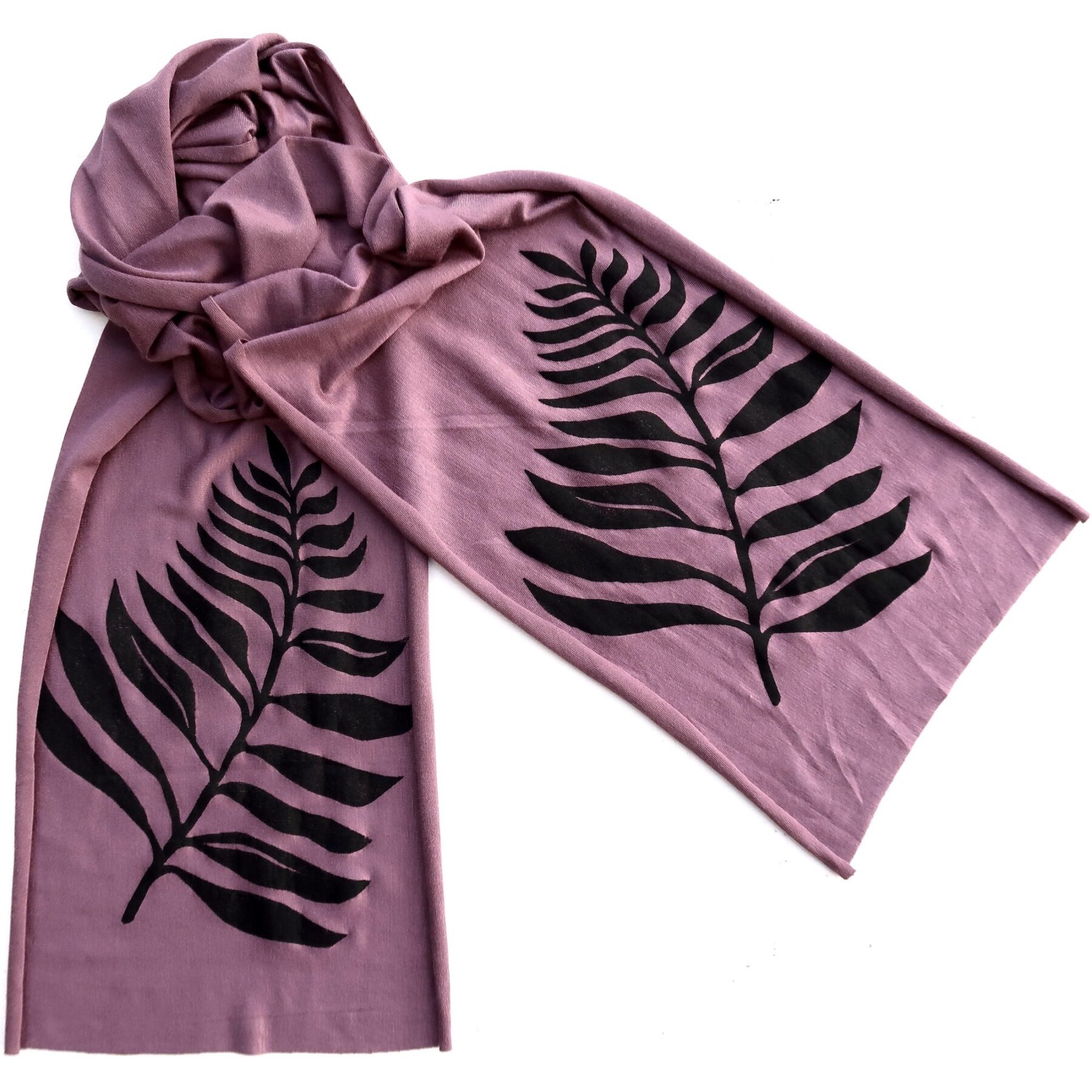 Frond skinny scarf (black ink)