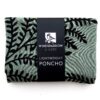 Leafy Branch poncho printed with black ink in packaging