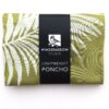Palm Leaf poncho (white ink) in packaging
