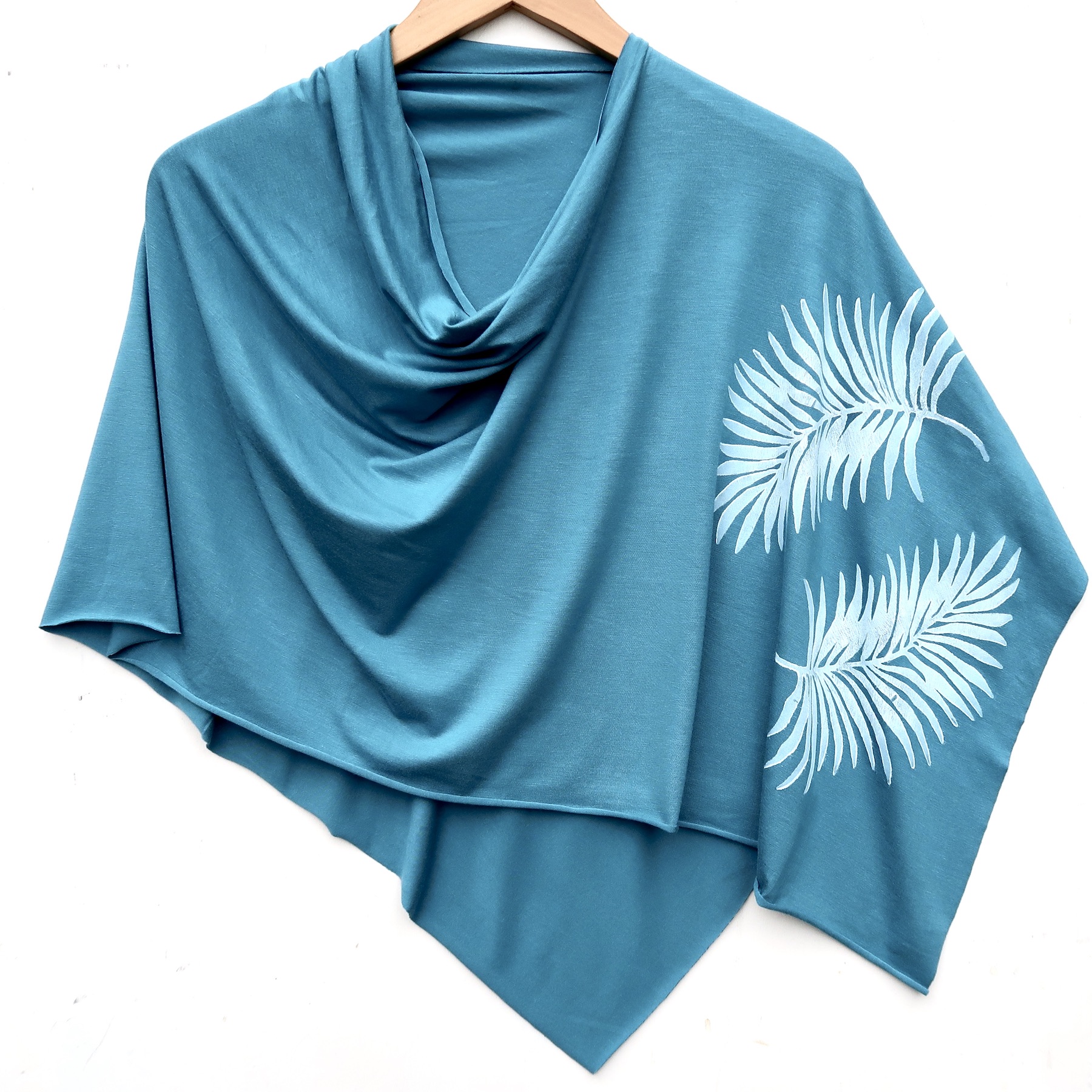 Palm Leaf Poncho (white ink)