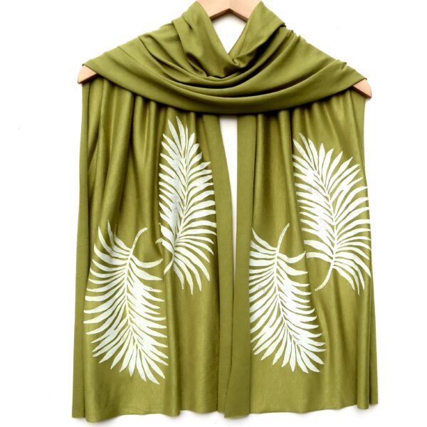 Palm Leaf scarf (white ink)