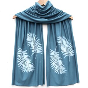 Palm Leaf Scarf (white ink)