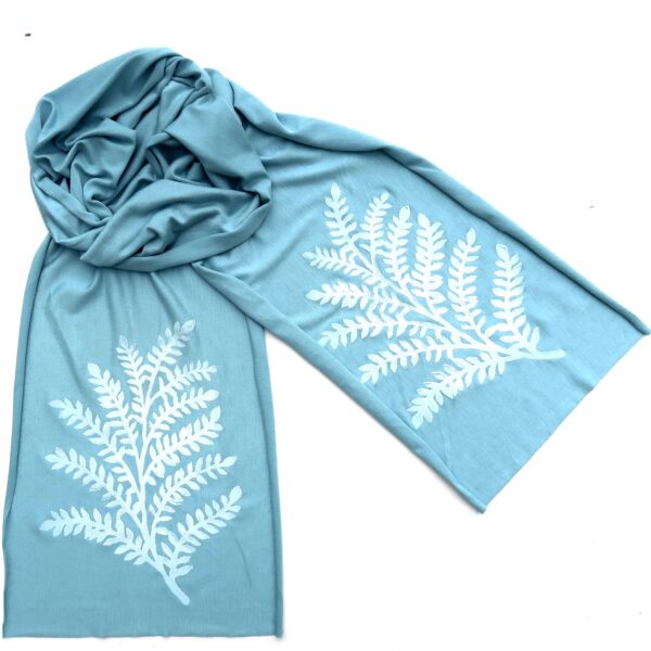Leafy Branch skinny scarf (white ink)