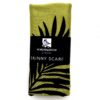Palm Leaf skinny scarf (black ink) in packaging